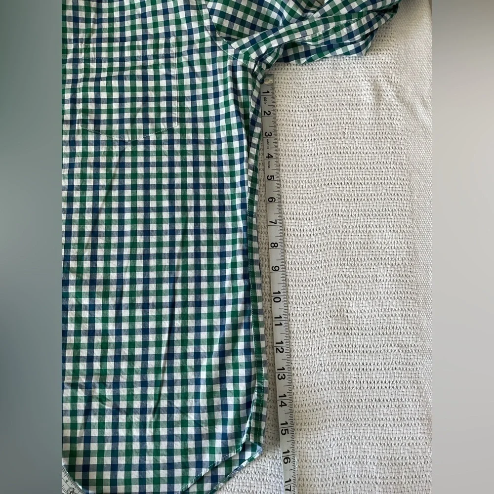 J. Crew Green Casual Button Down Shirt with Gingham Pattern